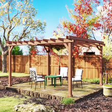 Wooden Pergola with Grape Trellis for Patio Shade