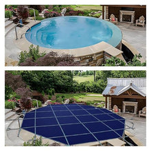 MZZKFC Heavy Duty Mesh Pool Cover for In-Ground Swimming Pools, Winter Pool Protector for Wooden Deck & Concrete Floor, 3 4 5 6 7 8 9 10 14 17 20 24 27 34 35 FT(Concrete Floor,9.9m-32 1/2')