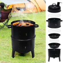 Charcoal BBQ Smoker, Outdoor Grill Cooker with Built-in Thermometer and Chimney, Vertical Smoker, Charcoal Grill, 2 Access Doors Smoker Grill For Outdoor Backyard Cooking Grilling Picnics