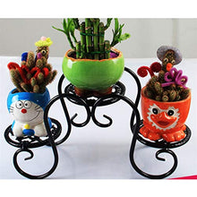 SIDUFHAOPKLL Wrought Iron Mini Plant Stand Desktop Flower Pot Holder Home Garden Indoor Display Shelf - Black