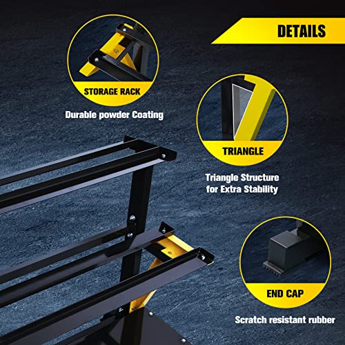 ToughFit 450LBS Dumbbell Set with 3-Tier Rack - PEV Coated Iron Handle - Black & Yellow