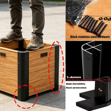 Wood Grain Aluminum Raised Planter with Rounded Safety Edges Metal Legs