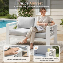 Solaste Outdoor Couch Aluminum Patio Furniture Sofa, 3-Seat All-Weather Metal Outdoor Patio Furniture with Cushions,Light Grey