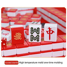 SHATONG Chinese Mahjong Travel Game Set with 144 Melamine Tiles and Portable Storage Case