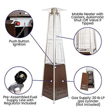 Merrick Lane Outdoor Patio Heater - Bronze Pyramid Heater - 7.5 Feet Tall Portable Outdoor Heater