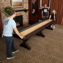Freetime Fun 12 FT Multi-Game Shuffleboard Table Solid Wood with Bowling Pin Set Espresso