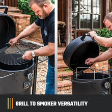 Oklahoma Joe's Bronco Pro 21.5 in. Heavy Duty Charcoal Drum Smoker and Grill with 366 sq. in. Cooking Area in Black