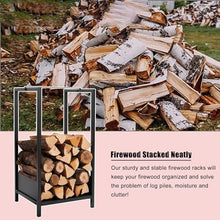ELUKHT Log Holder 30 Inch Firewood Racks for Inside Outside, Black Rustic Fireplace Log Storage Rack Stacker Holder, Heavy Duty Metal Firewood Holder Logs Stand,