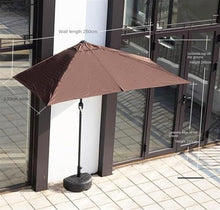 EUQKKWLOY Outdoor Rectangular Patio Umbrella, Beach Canopy, Half Parasol, Garden Shade, UV Protection, Lightweight, No Base Required, White 250x130cm