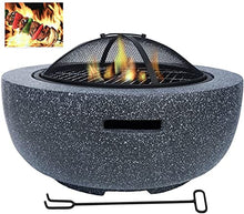 Backyard Patio Garden Fireplace Grill Bowl Fire Pit Table Outdoor Heaters & Fire Pits with Grill Grate for Heating/Fire Bowls Garden/Beach/Patio