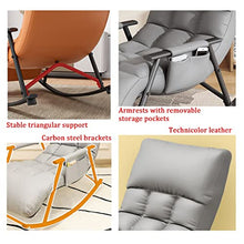 QUANGJN Omfortable Rocking Chair for Balcony Steel Legs Padded Seat Adjustable Footrest Leisure Chair for Living Room and Patio Armchair,