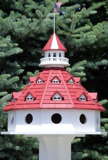 CC Outdoor Living 27" Red and White Hotel California Purple Martin Post-Mount Birdhouse Red