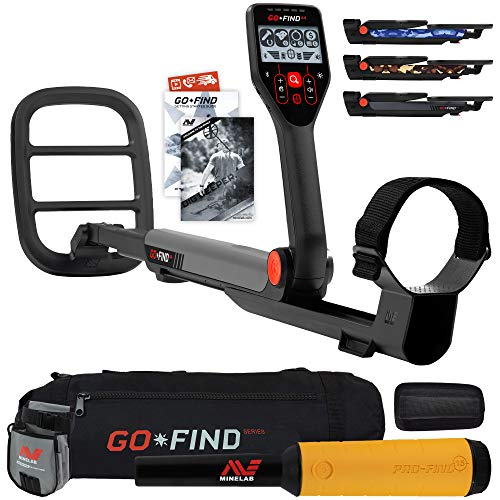 Minelab GO FIND 44 Metal Detector Bundle with PRO FIND 15, Black Carry Bag, Finds Pouch