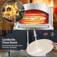 Kindevieft Pizza Oven Outdoor, Propane Pizza Maker with 12" Pizza Stone, Built-in Thermometer, Portable Gas Pizza Oven for Camping Backyard Party