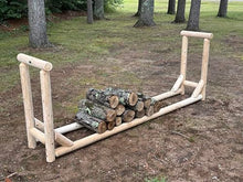Heavy-Duty Firewood Rack for Outdoor Wood Storage – 8 ft. Unfinished Firewood Rack Outdoor Log Holder – Fire Wood Storage Racks, Keeps Woods Dry, Neat & Ready for Fireplace, Porch & Backyard Use