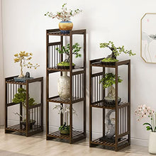 MENGKK Plant Stands Living Room Bedroom Floor Type Plant Rack Indoor Balcony Restaurant Flower Shelf Cloakroom Pot Stand(Brown M 31x31x98cm)