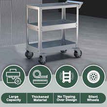 ICEMOB Stainless Steel Utility Cart,Heavy Duty Tool Cart on Wheels,1100Lbs Commercial Rolling Tool Cart,3-Tier Mobile Service Cart,Storage Cart for Kitchen,Garage