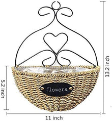 Wall Mounted Planters Wall Hanging Decorative Flower Pot Handmade Woven Planter Flower Basket Hanging Basket Flower Pot for Laundry Room Corridor