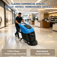 EQCOTWEA Commercial Floor Scrubber Machine 20" Walk-Behind Auto Scrubber