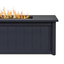 Landon Bay 70 Inch Rectangular Aluminum Propane Fire Pit Table in Black By Lakeview Outdoor Designs