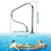 Pool Handrails Pool Handrail Swimming Pool Hand Rail Ladder Step Handrail 31.49" X 31.49" X 10.62" Stainless Steel Perfect Handle Swimming Pool Stair Rail,Thick 1.5mm