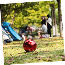 ZJHAHJY Garden Gazing Ball,Ornament Hollow Ball Mirror Finish Garden Ball,Gazing Balls, Garden Reflective Ball Stainless Steel Metal Grape Ball(Red,350mm)