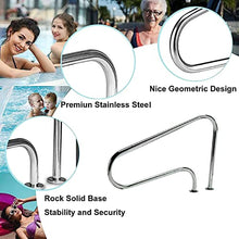 Pool Handrail Swimming Pool Safety Hand Rail Swimming Pool Handrails, 304 Stainless Steel Pool Hand Rail Easy-to-Install with Base, Stainless Steel Pool Railings for Garden Backyard Pools, E ( )