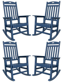 YEFU Rocking Chair Outdoor, Oversize Rocking Chair HIPS, Set of 4, Navy