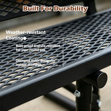 ZAVEROX Black 96x96in Metal Picnic Table 882LBS Galvanized Steel