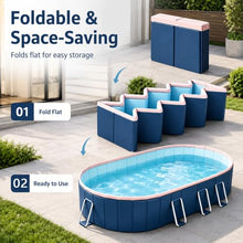 Fold Up Family Pool with Sunshade Canopy, No Pump Kiddie Wading Pool