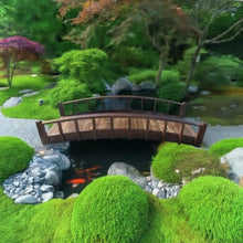 SamsGazebos Japanese Style Arched Wood Garden Bridge 8-Feet Brown
