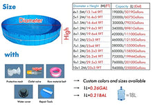 LZMZMQ 24 31 39 47 59 Inches Deep Swimming Pool for Kids, Above-Ground Pools with Drain Valve, Albercas para Adultos/Relax Pool for Home/Garden/Backyards(7X1.5M/58000L/15500GAL)