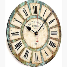 PPXCZZ Outdoor Wall Clock, Waterproof Garden Clock with Roman Numerals, Retro Shabby Style Wooden Silent Patio Clock, Indoor & Outdoor Decoration