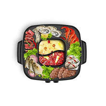 AFPSDLFJDLS Multifunctional Electric Barbecue Grill Smokeless Non Stick BBQ 2 Favor Hot Pot in 1 Multi Cooker