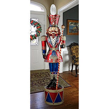 Design Toscano Illuminated Bavarian-Style Giant LED Christmas Nutcracker Soldier Statue Full Color