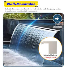 MLYAYE Waterfall Pool Fountain for External Landscape, Flush Mount Wall Sheer Descent Spillway Outlet Metal for Swimming Pool/Patio/Backyard/Deck(24in/61cm)