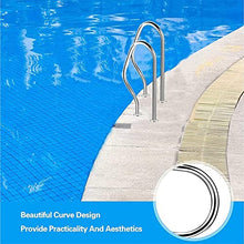 Swimming Pool Handrail Swimming Pool Handrail, Pool Handrails Railing,304 Stainless Steel, Silver, Curved Spa Hand Grab Bar, 31.5 X 18.5 Inches Pool Hand Rail,200KG Load Capacity