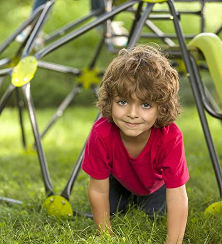 HearthSong Indoor/Outdoor Climbing Dome Play Set with Slide Gray Green