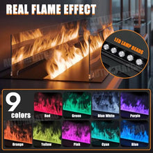 AUTUMFLATGAO 3D Water Vapor Fireplace, Realistic Atomized Flame Atomized Fireplace with 9 Adjustable Flame Colors, Stainless Steel, Automatic Water Filling, App/Touch/Remote Control 80cm