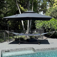 120'' Cantilever Advanced fabric Umbrella With Wheeled Base,Graphite Grey