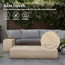 COSIEST 2-Piece Outdoor Propane Fire Table Set, Rectangle Concrete 56-inch x 28-inch Fire Pit (Certified, 50,000 BTU) w 20lb Tank Table, Wind Guard, Waterproof Cover for Garden, Porch, Backyard