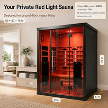 3 Person Full Spectrum Infrared Sauna with Red Light, Canadian Red Cedar