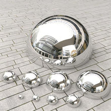YDJIANCAI 1pcs Hollow Hemisphere Ball Gazing Ball, Stainless Steel Garden Mirror Globe for Home Outdoor Garden Pool Shopping Mall Wall Decoration (Silver)(Size:23.62in/60cm)