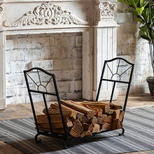 DJVHSRI Outdoor Firewood Rack Metal Firewood Rack Indoor Fireplace Wood Storage Heavy Duty Log Stand Stacking Rack Fireside Log Rack Black for Patios,