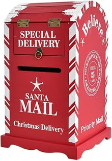 Christmas Mailbox Letter to Santa Claus, Wooden Retro Magic Outdoor Mailbox, Outdoor Christmas Decorations
