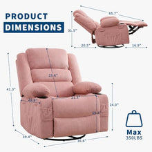 Takywep Corduroy Swivel Rocker Recliner Chair 360 Swivel 30 Rock