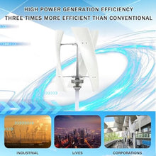 Wind Turbine Generator Kit, Portable Vertical Helix Wind Power Turbine Generator Kit w/ 3 Blades & Charge Controller for Boats,Gazebos,Cabins Or Mobile Houses,ther Energy Supplies 2000W-12V