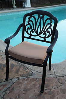 DOGNNAK Elisabeth Collection 7-Piece Patio Dining Set Black Brown