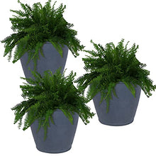 Sunnydaze Anjelica 24'' Large Plastic Planter Pot for Plants, Slate, 3pk