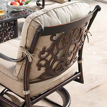 Oakland Living Aluminum 48 in. Rectangular Fire Table Set with Four Deep Swivel Rockers Antique Copper